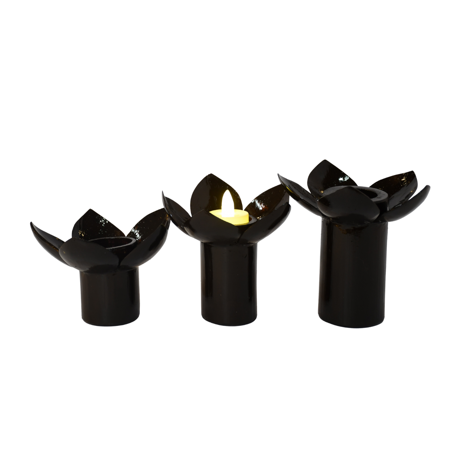 Coconut Shell Crafted Lotus Candle Holder